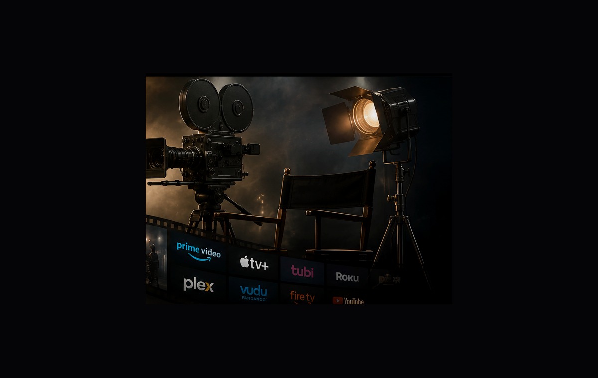 Director chair and studio lighting on a motion-picture set